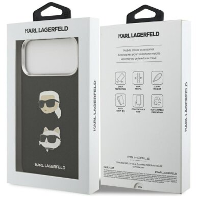 iPhone 17 Pro Max Karl Lagerfeld FW Grained Karl & Choupette Heads Pins & Logo dėklas – juodas 7 iPhone 17 Pro Max Karl Lagerfeld FW Grained Karl & Choupette Heads Pins & Logo dėklas – juodas 7