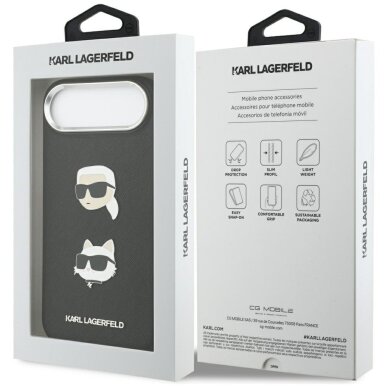 iPhone Air Karl Lagerfeld FW Grained Karl & Choupette Heads Pins & Logo dėklas – juodas 7 iPhone Air Karl Lagerfeld FW Grained Karl & Choupette Heads Pins & Logo dėklas – juodas 7