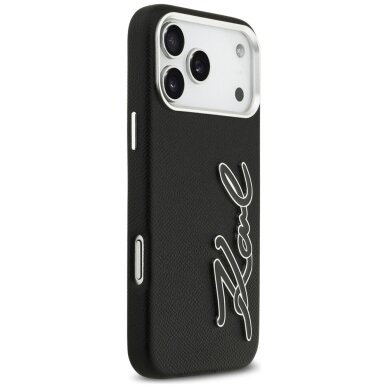 iPhone 17 Pro Max Karl Lagerfeld FW Grained Signature Logo dėklas – juodas 3 iPhone 17 Pro Max Karl Lagerfeld FW Grained Signature Logo dėklas – juodas 3