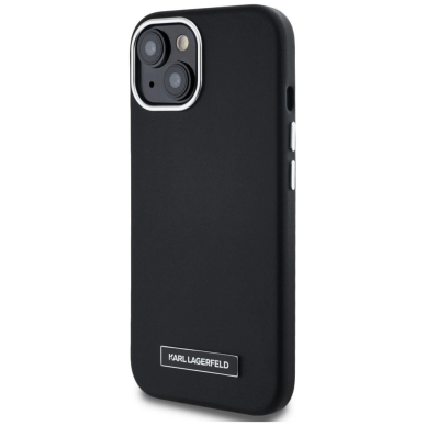 iPhone 15 Karl Lagerfeld FW Metal Plate MagSafe dėklas - juodas 1 iPhone 15 Karl Lagerfeld FW Metal Plate MagSafe dėklas - juodas 1