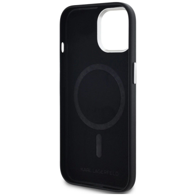 iPhone 15 Karl Lagerfeld FW Metal Plate MagSafe dėklas - juodas 6