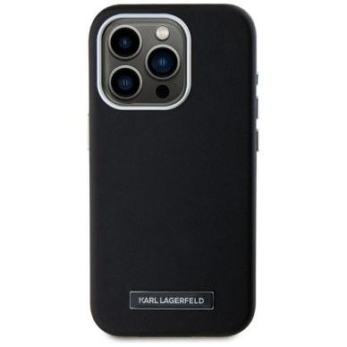 iPhone 15 Pro Karl Lagerfeld FW Metal Plate MagSafe dėklas - juodas 2