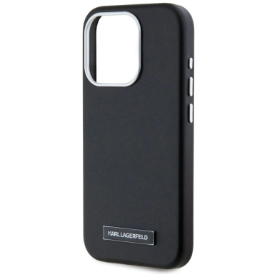 iPhone 15 Pro Karl Lagerfeld FW Metal Plate MagSafe dėklas - juodas 5