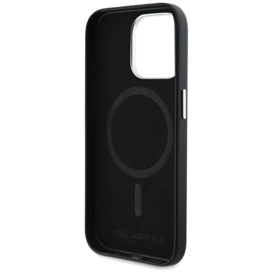 iPhone 15 Pro Karl Lagerfeld FW Metal Plate MagSafe dėklas - juodas 6