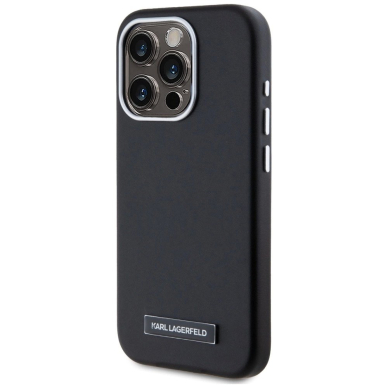 iPhone 15 Pro Max Karl Lagerfeld FW Metal Plate MagSafe dėklas - juodas 1