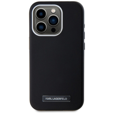 iPhone 15 Pro Max Karl Lagerfeld FW Metal Plate MagSafe dėklas - juodas 2 iPhone 15 Pro Max Karl Lagerfeld FW Metal Plate MagSafe dėklas - juodas 2