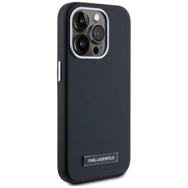 iPhone 15 Pro Max Karl Lagerfeld FW Metal Plate MagSafe dėklas - juodas 3
