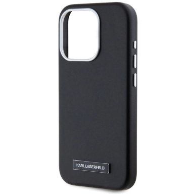 iPhone 15 Pro Max Karl Lagerfeld FW Metal Plate MagSafe dėklas - juodas 5