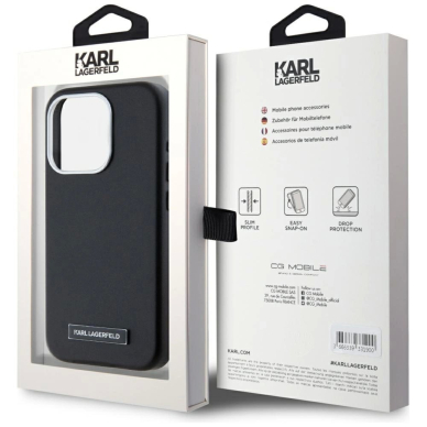 iPhone 15 Pro Max Karl Lagerfeld FW Metal Plate MagSafe dėklas - juodas 7