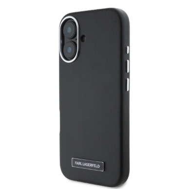 Dėklas Karl Lagerfeld FW Metal Plate MagSafe iPhone 16 - Juodas 2 Dėklas Karl Lagerfeld FW Metal Plate MagSafe iPhone 16 - Juodas 2