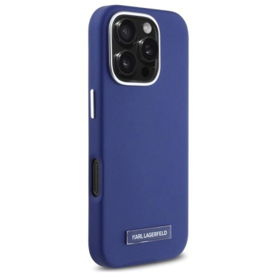 Dėklas Karl Lagerfeld FW Metal Plate MagSafe iPhone 16 Pro - Blue 3 Dėklas Karl Lagerfeld FW Metal Plate MagSafe iPhone 16 Pro - Blue 3