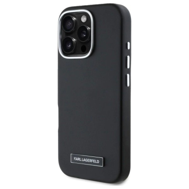 iPhone 16 Pro Max – Karl Lagerfeld FW Metal Plate MagSafe Case - Juodas 1