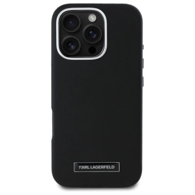 iPhone 16 Pro Max – Karl Lagerfeld FW Metal Plate MagSafe Case - Juodas 2