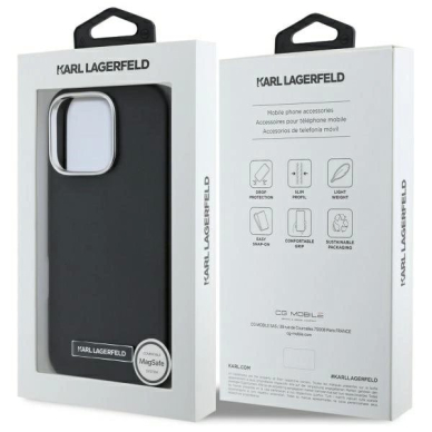 iPhone 16 Pro Max – Karl Lagerfeld FW Metal Plate MagSafe Case - Juodas 7