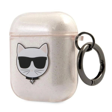 Karl Lagerfeld Glitter Choupette Dėklas skirtas AirPods 1 / 2 - Auksinis 2