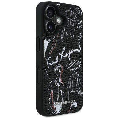 iPhone 16 Karl Lagerfeld Grained Pattern & Logo MagSafe dėklas – juodas 3 iPhone 16 Karl Lagerfeld Grained Pattern & Logo MagSafe dėklas – juodas 3