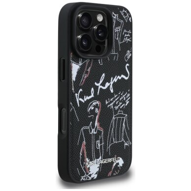 iPhone 16 Pro Karl Lagerfeld Grained Pattern & Logo MagSafe dėklas – juodas 3 iPhone 16 Pro Karl Lagerfeld Grained Pattern & Logo MagSafe dėklas – juodas 3