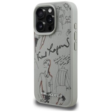 iPhone 16 Pro Karl Lagerfeld Grained Pattern & Logo MagSafe dėklas – pilkas 1 iPhone 16 Pro Karl Lagerfeld Grained Pattern & Logo MagSafe dėklas – pilkas 1