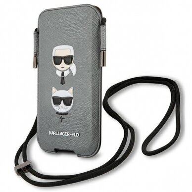 Dėklas Karl Lagerfeld Handbag Choupette Head KLHCP12LOPHKCG Pilkas  1 Dėklas Karl Lagerfeld Handbag Choupette Head KLHCP12LOPHKCG Pilkas  1