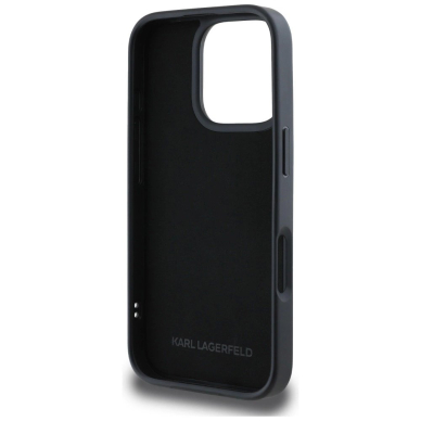 Karl Lagerfeld HC 3D Rubber Double Heads iPhone 16 Pro Dėklas - Juodas 6