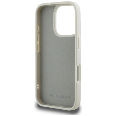 Karl Lagerfeld HC 3D Rubber Double Heads iPhone 16 Pro Max Dėklas - Beige 6