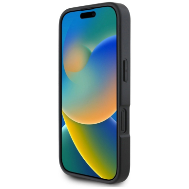 iPhone 16 – Karl Lagerfeld HC Grained PU Cardslot Metal Elong dėklas - Juodas 4