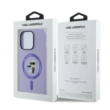 Karl Lagerfeld HC MagSafe Silicone Karl&Choupette Heads Ring Dėklas iPhone 14 Pro - violetinis 7 Karl Lagerfeld HC MagSafe Silicone Karl&Choupette Heads Ring Dėklas iPhone 14 Pro - violetinis 7