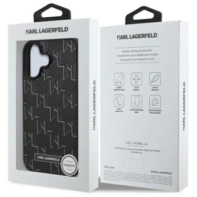Dėklas Karl Lagerfeld Hot Stamp Magsafe iPhone 16  - Juodas 7