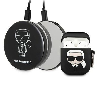 Dėklas Karl Lagerfeld Ikonik su įmontuota Powerbank baterija AirPods ausinėms – juodas Dėklas Karl Lagerfeld Ikonik su įmontuota Powerbank baterija AirPods ausinėms – juodas