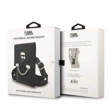 Karl Lagerfeld Ikonik Karl Chain Phone Bag - Juodas 5 Karl Lagerfeld Ikonik Karl Chain Phone Bag - Juodas 5