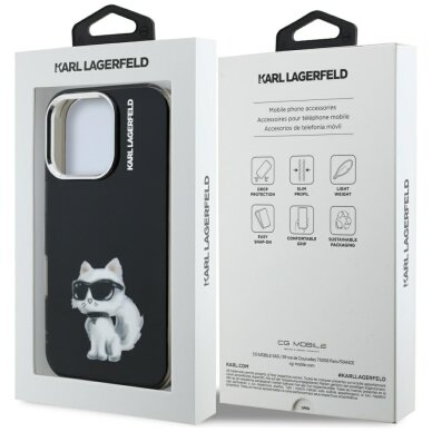 iPhone 16 Pro Max Karl Lagerfeld IML Aquarelle Choupette & Logo dėklas – juodas 7