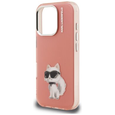 iPhone 16 Pro Karl Lagerfeld IML Aquarelle Choupette & Logo dėklas – rožinis 5