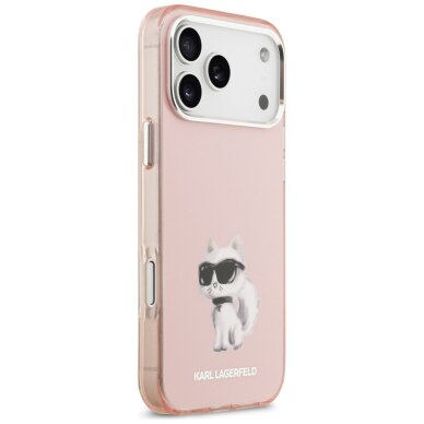 iPhone 17 Pro Max dėklas Karl Lagerfeld IML Aquarelle Choupette & Logo, MagSafe – rožinis 3