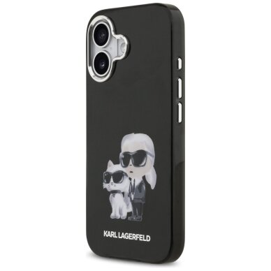 iPhone 17 Karl Lagerfeld IML Aquarelle Karl & Choupette & Logo MagSafe dėklas – juodas 1