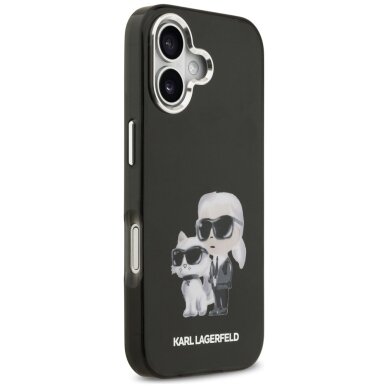 iPhone 17 Karl Lagerfeld IML Aquarelle Karl & Choupette & Logo MagSafe dėklas – juodas 3