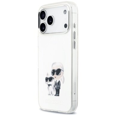 iPhone 17 Pro Max Karl Lagerfeld IML Aquarelle Karl & Choupette & Logo MagSafe dėklas – baltas 1