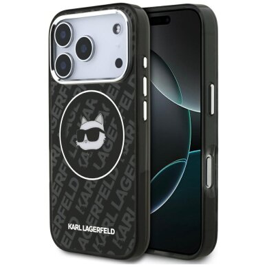iPhone 17 Pro dėklas Karl Lagerfeld IML Choupette Head Logo, MagSafe – juodas iPhone 17 Pro dėklas Karl Lagerfeld IML Choupette Head Logo, MagSafe – juodas