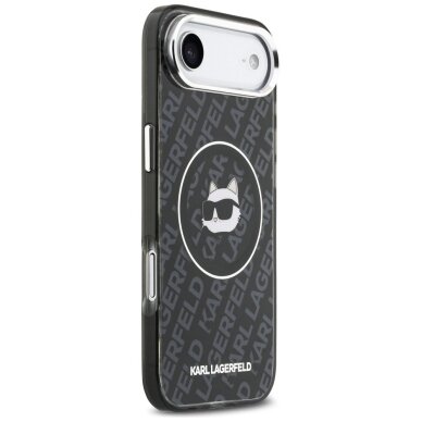 iPhone Air Karl Lagerfeld IML Choupette Head Logo MagSafe dėklas – juodas 3