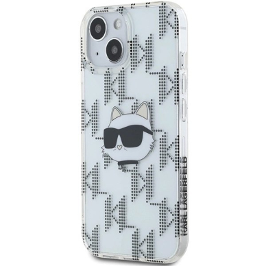 Karl Lagerfeld IML Choupette Head Monogram dėklas iPhone 15 / 14 / 13 - Permatomas 1 Karl Lagerfeld IML Choupette Head Monogram dėklas iPhone 15 / 14 / 13 - Permatomas 1