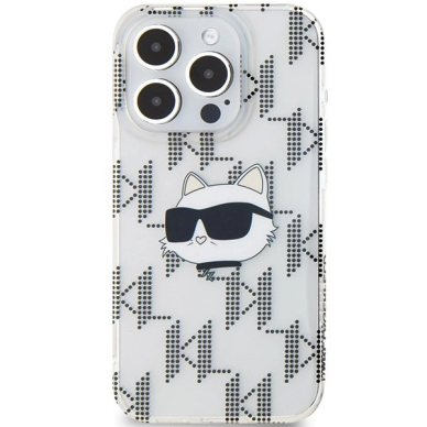 Karl Lagerfeld IML Choupette Head Monogram dėklas iPhone 15 Pro - Permatomas 2 Karl Lagerfeld IML Choupette Head Monogram dėklas iPhone 15 Pro - Permatomas 2