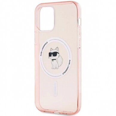 Karl Lagerfeld IML Choupette MagSafe dėklas iPhone 12/12 Pro - Rožinis 4 Karl Lagerfeld IML Choupette MagSafe dėklas iPhone 12/12 Pro - Rožinis 4