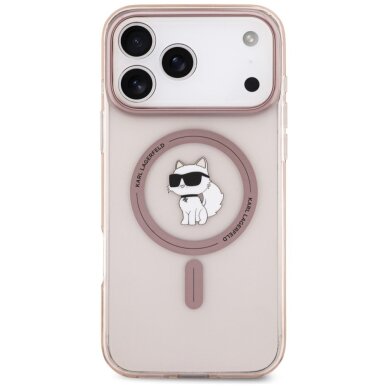 iPhone 17 Pro Max Karl Lagerfeld IML Choupette MagSafe dėklas – rožinis 2