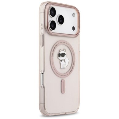 iPhone 17 Pro Max Karl Lagerfeld IML Choupette MagSafe dėklas – rožinis 3