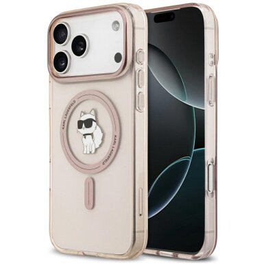 iPhone 17 Pro Max Karl Lagerfeld IML Choupette MagSafe dėklas – rožinis
