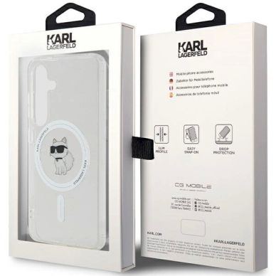 Karl Lagerfeld IML Choupette MagSafe Dėklas skirtas Samsung Galaxy S24 - Permatomas 7