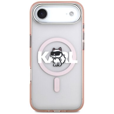 iPhone Air Karl Lagerfeld IML Choupette Sketch Logo MagSafe dėklas – rožinis 2