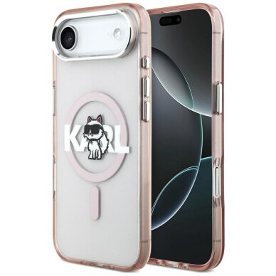 iPhone Air Karl Lagerfeld IML Choupette Sketch Logo MagSafe dėklas – rožinis