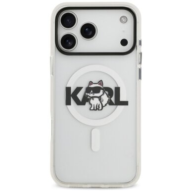 iPhone 17 Pro Karl Lagerfeld IML Choupette Sketch Logo MagSafe dėklas – skaidrus 2