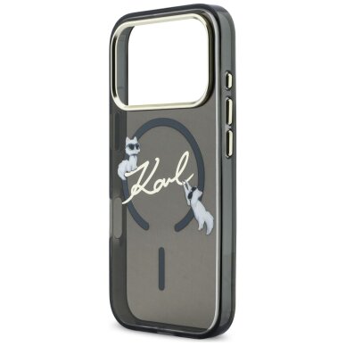 iPhone 17 Pro Karl Lagerfeld IML Choupettes Karl Script Logo MagSafe dėklas – juodas 5