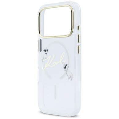 iPhone 17 Pro Max Karl Lagerfeld IML Choupettes Karl Script Logo MagSafe dėklas – skaidrus 5